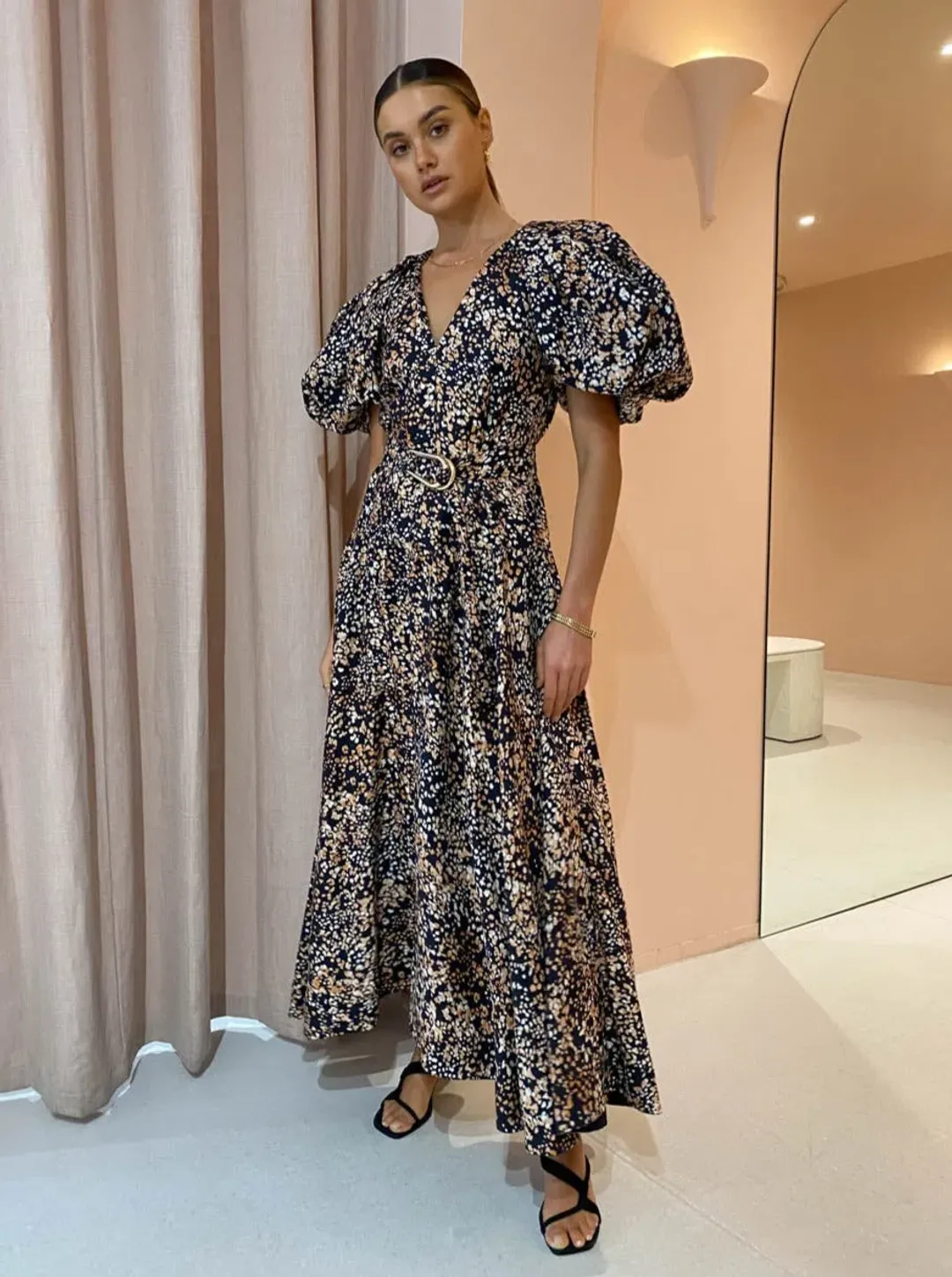 Acler Warner Dress in Wild Dot Print Size 10 for rent on The Volte - main image