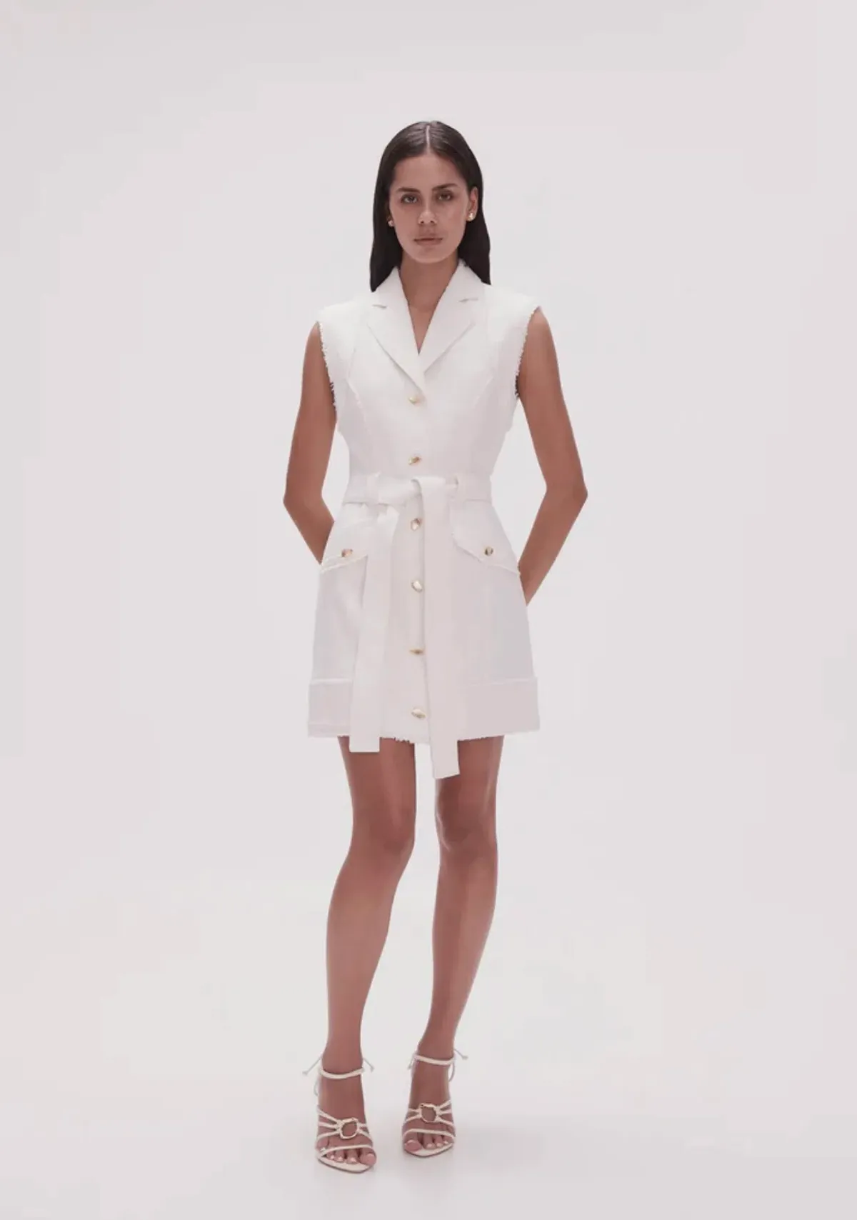 Aje Isabel Utility Mini Dress Ivory Size 10 for rent on The Volte - main image