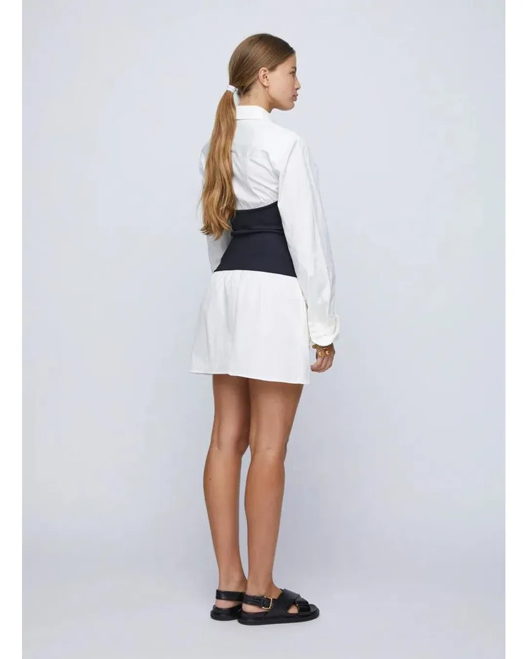 Anna Quan Claudia Dress in Swan White Black Size 8 for rent on The Volte - main image