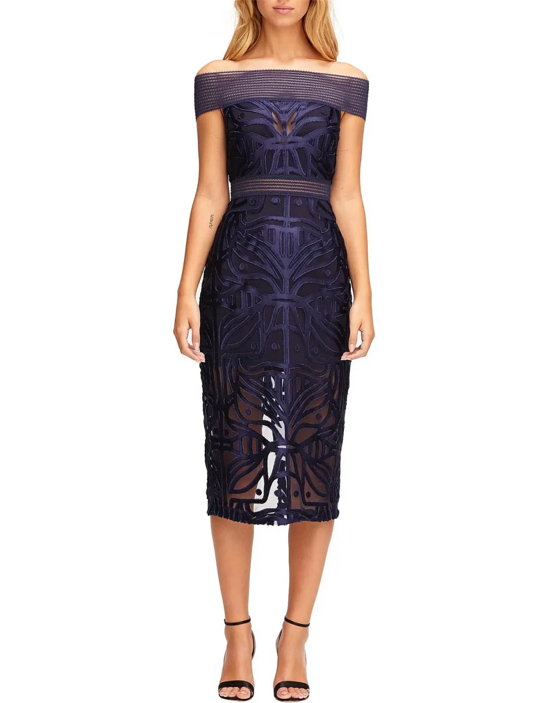 Alice McCall Lunar Eclipse Midi Cocktail Dress Navy Size 8 for rent on The Volte - main image
