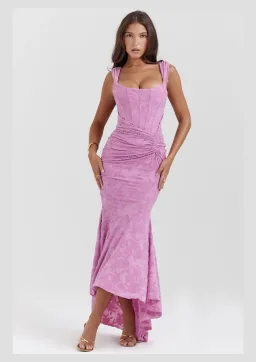 House Of CB Cesca Maxi Dress Rose Pink Floral Size XS / AU 6 for rent on The Volte - image 1