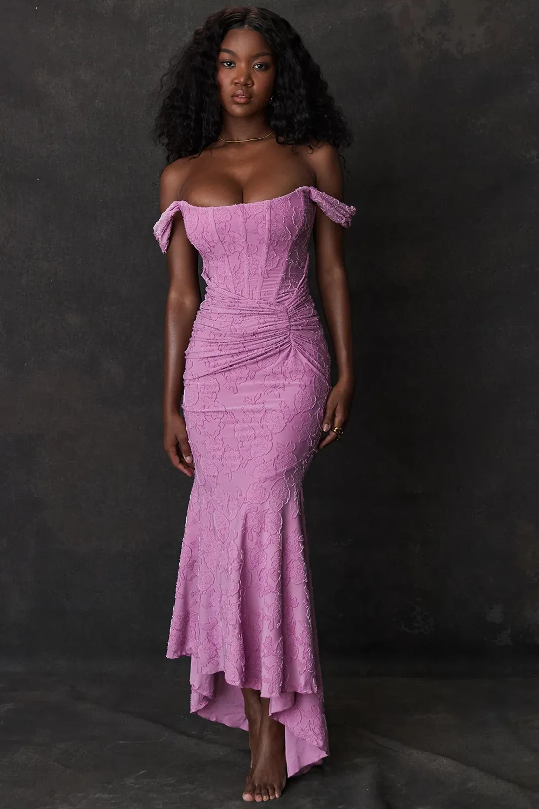 House Of CB Cesca Maxi Dress Rose Pink Floral Size XS / AU 6 for rent on The Volte - main image