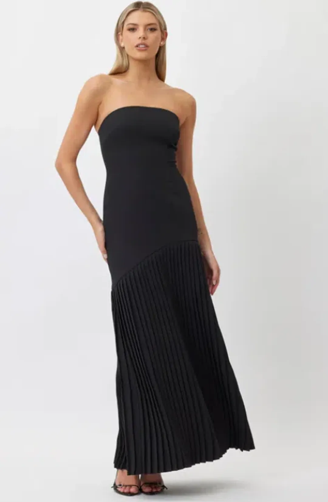 Bianca & Bridgett Mara Pleated Maxi Dress in Black Size 10 for rent on The Volte - main image