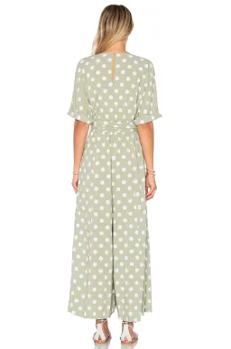 Mara Hoffman Deep V Neck Jumpsuit Green Print Size 8 for rent on The Volte - image 3