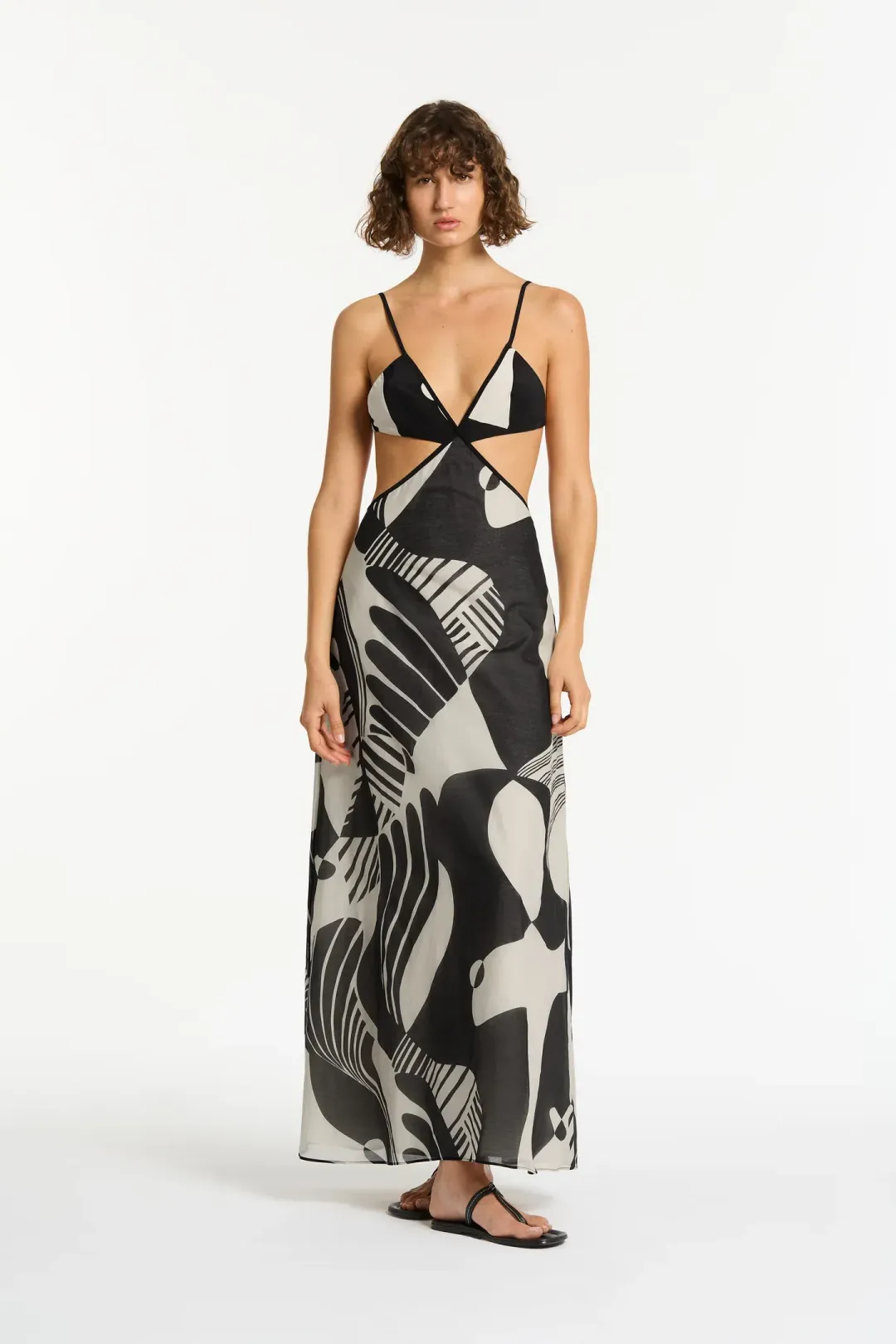 Sir the Label Realisme Cut Out Dress Print Size 6 for rent on The Volte - main image
