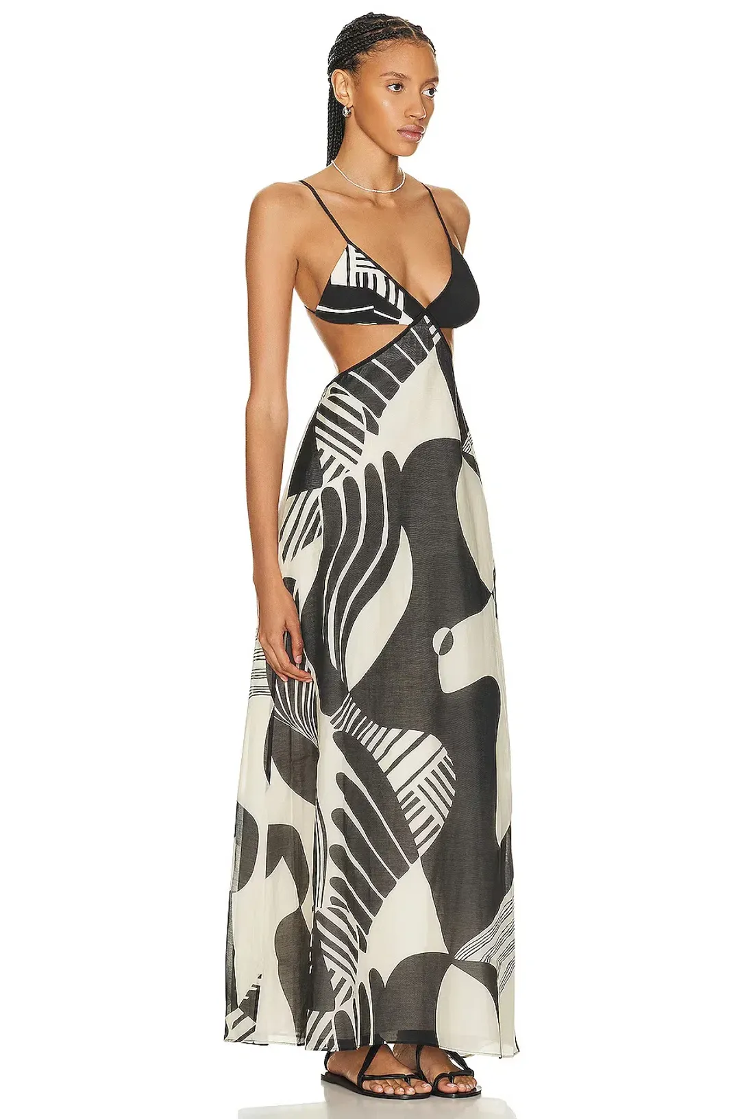 Sir the Label Realisme Cut Out Dress Print Size 6 for rent on The Volte - main image