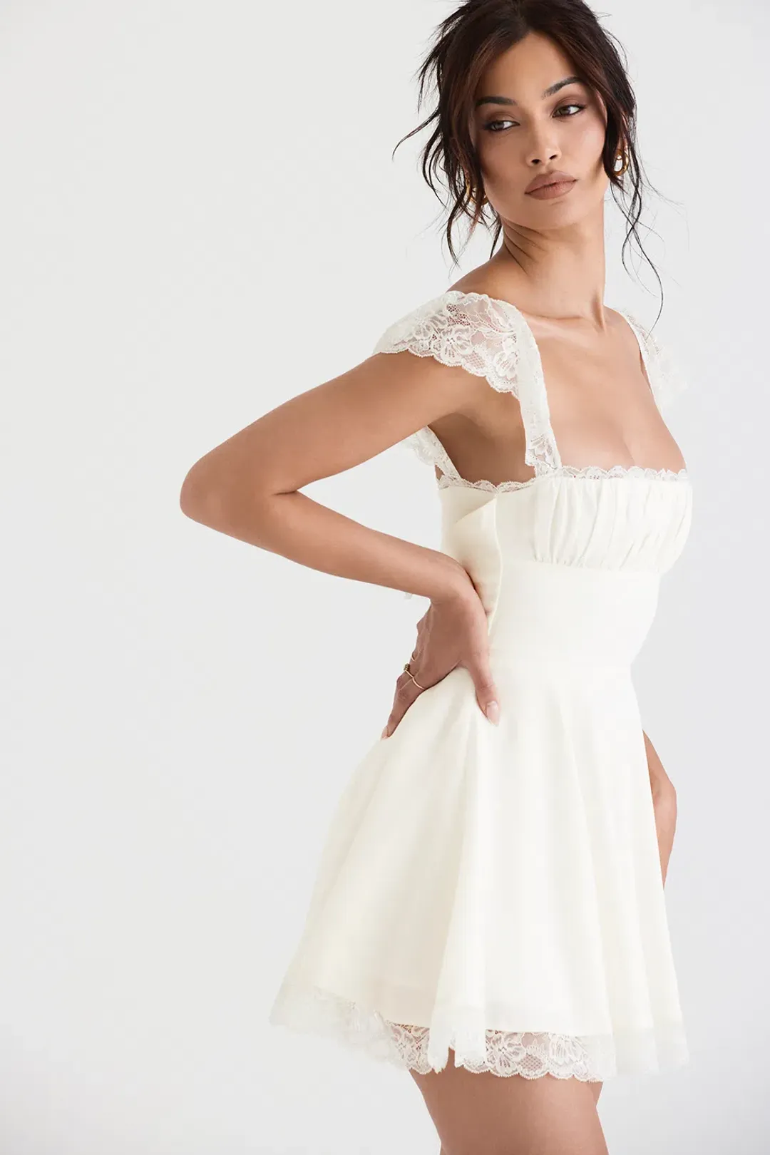 House of CB Kaia Mini Dress Ivory White Size XL / AU 14 for rent on The Volte - main image