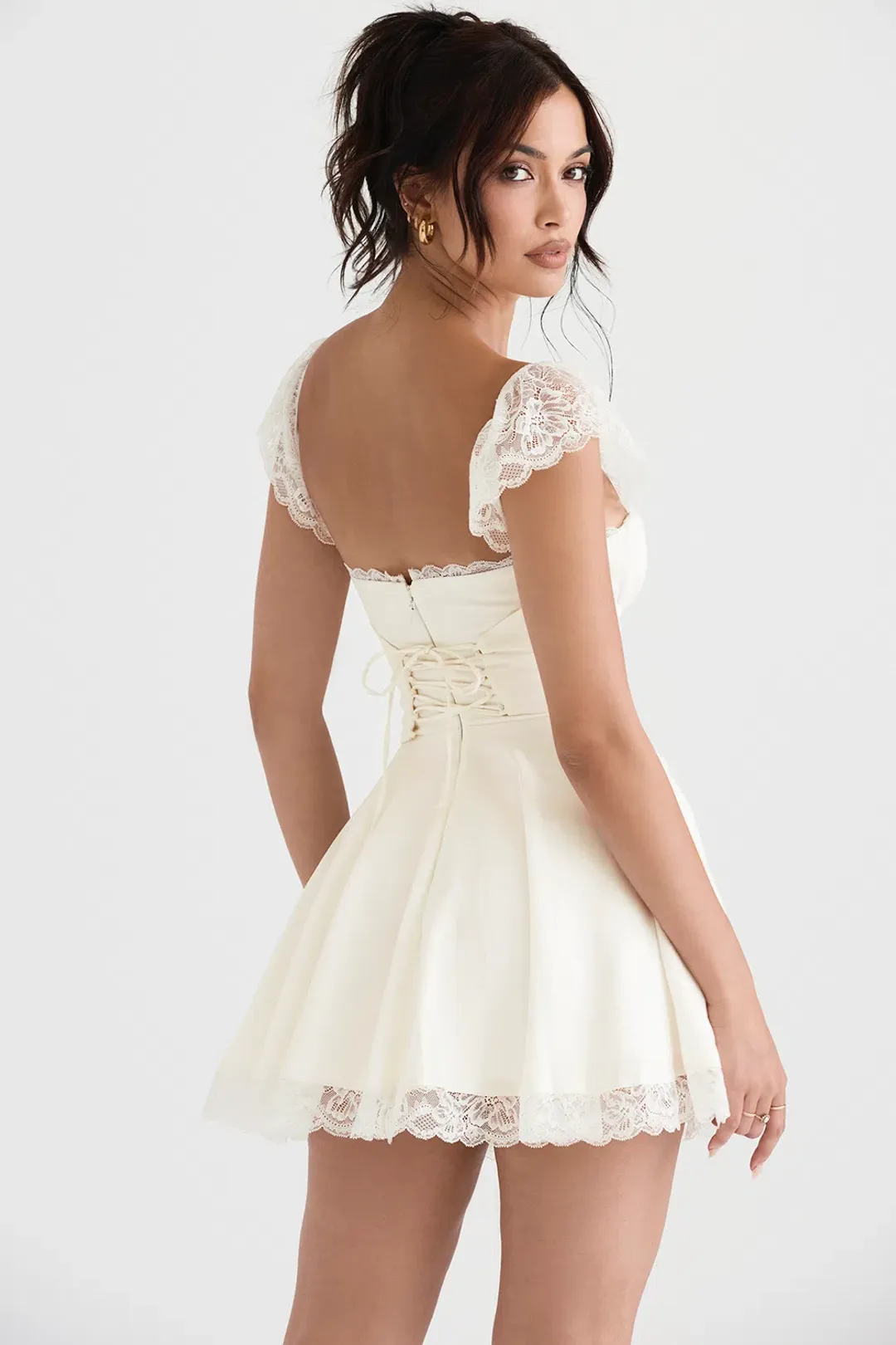 House of CB Kaia Mini Dress Ivory White Size XL / AU 14 for rent on The Volte - main image