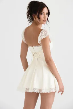 House of CB Kaia Mini Dress Ivory White Size XL / AU 14 for rent on The Volte - image 3