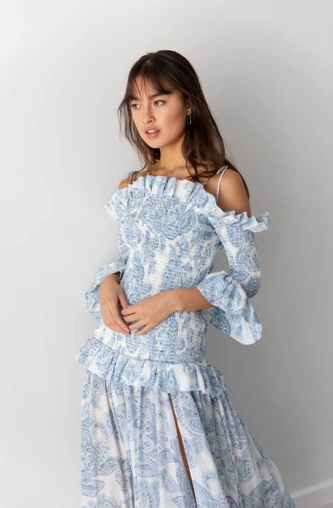 Thurley Golden Hour Dress in Blue bell Multi Size 8 for rent on The Volte - main image