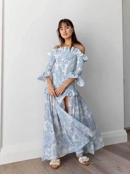 Thurley Golden Hour Dress in Blue bell Multi Size 8 for rent on The Volte - image 2