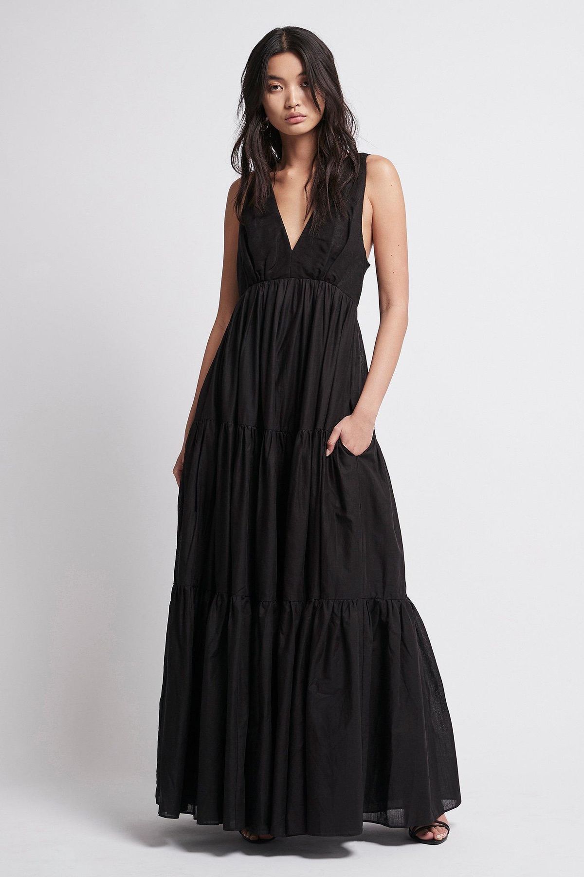 Aje Unending Maxi Dress Black Size 8 for rent on The Volte - main image