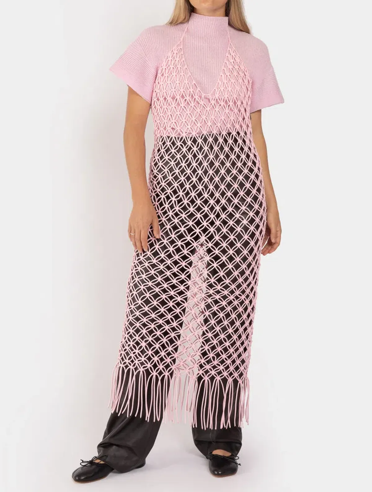 Wynn Hamlyn Saturday Dress Baby Pink Size 6 for rent on The Volte - main image