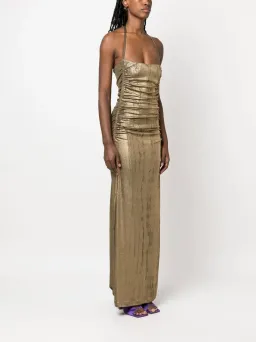 Diesel Metallic Ruched Halterneck Gown Size Small/Au 8  for rent on The Volte - image 1