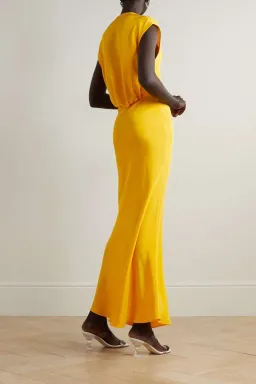 Christopher Esber Triquetra Cutout Silk-satin Maxi Dress Yellow Size 10  for rent on The Volte - image 2