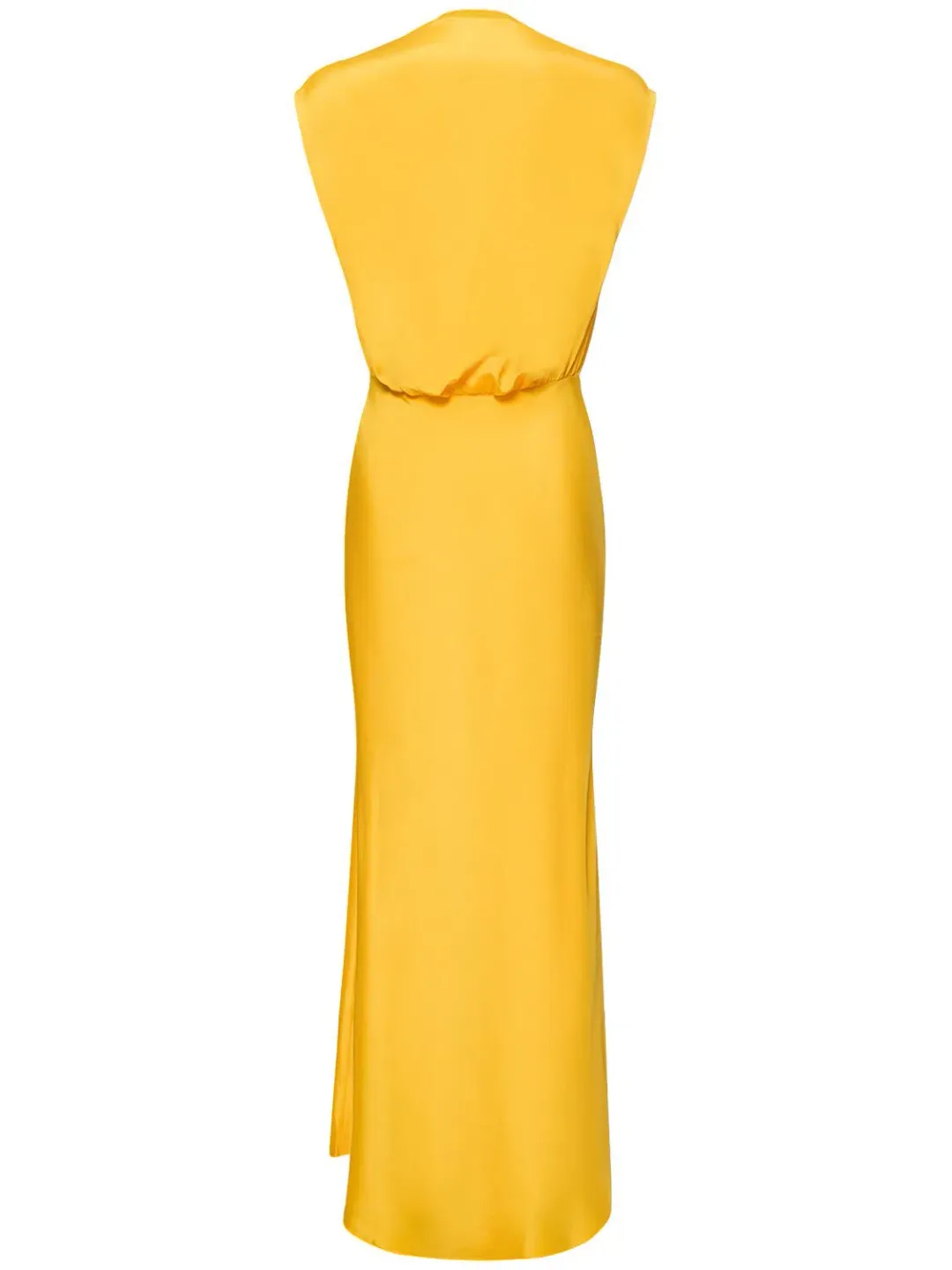 Christopher Esber Triquetra Cutout Silk-satin Maxi Dress Yellow Size 10  for rent on The Volte - main image