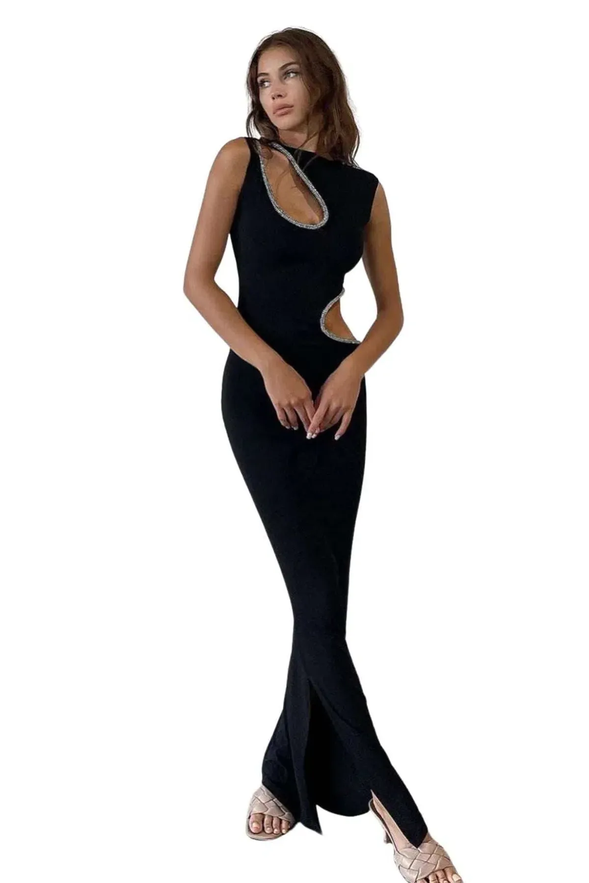 Ivona Skelo Viva Dress Black Size 12 for rent on The Volte - main image