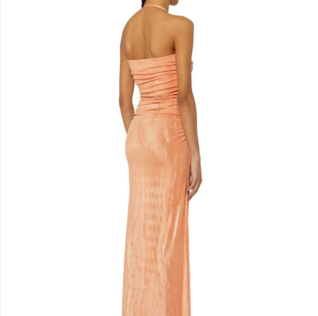 Diesel D-thru Metallic Jersey Dress Peach Size 8 for rent on The Volte - main image