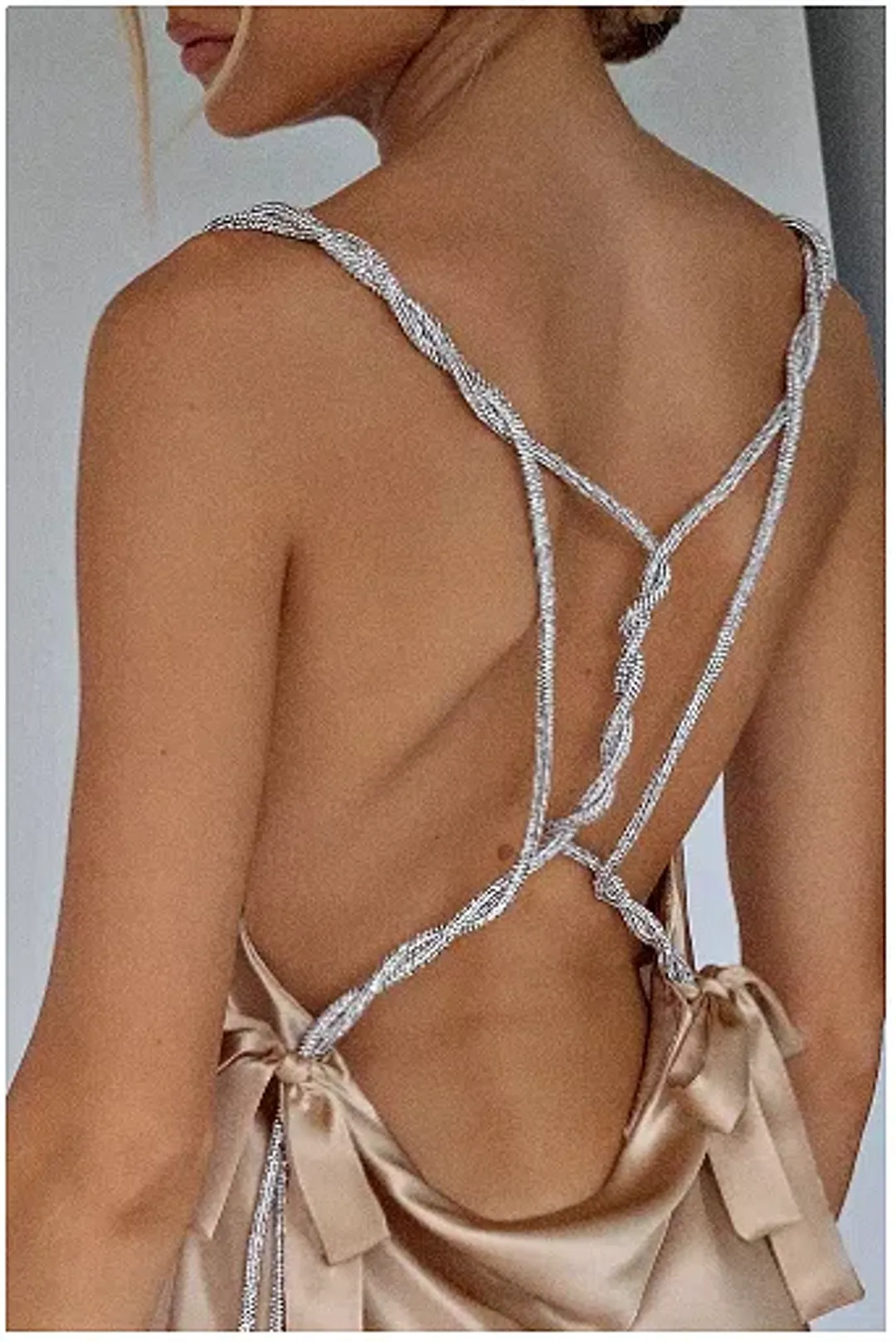 Sisters the Label Chloe Multiway Mini Dress Pearl Silk One Size for rent on The Volte - main image