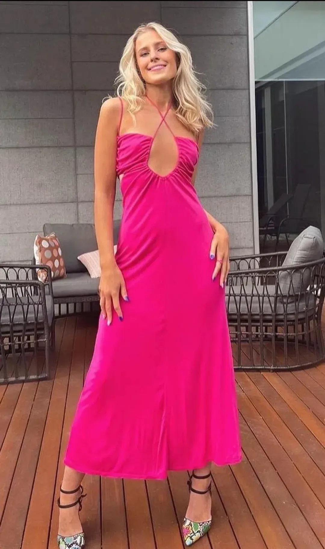 Manning Cartell Atomic Slip Midi Dress Pink Size 10 for rent on The Volte - main image