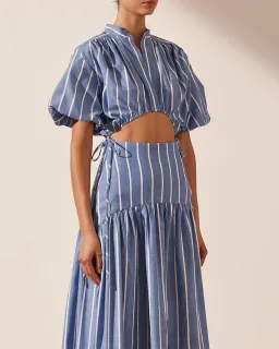 Shona Joy Kimberly Deconstructed Midi Dress Blue Size 12 for rent on The Volte - image 3