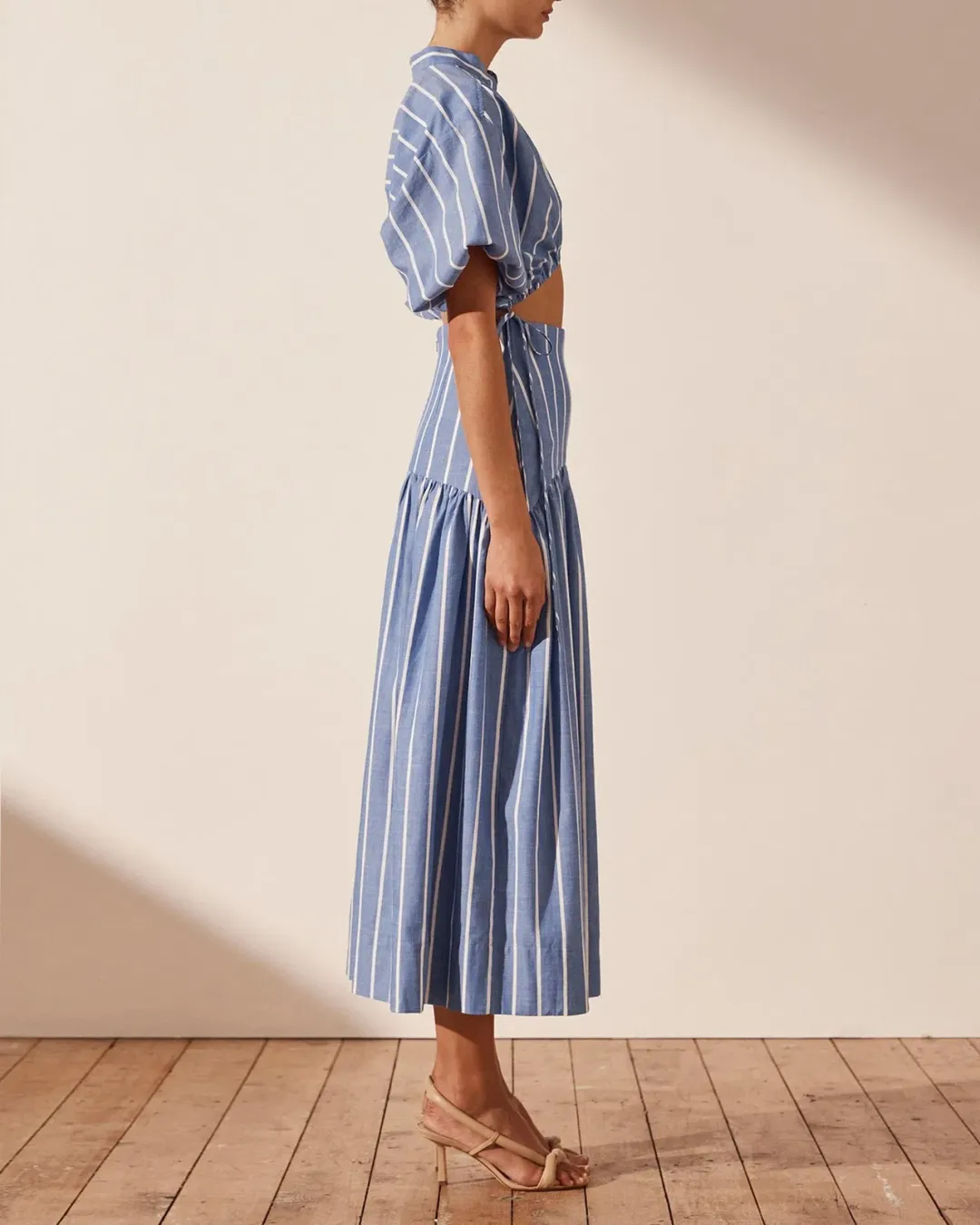 Shona Joy Kimberly Deconstructed Midi Dress Blue Size 12 for rent on The Volte - main image