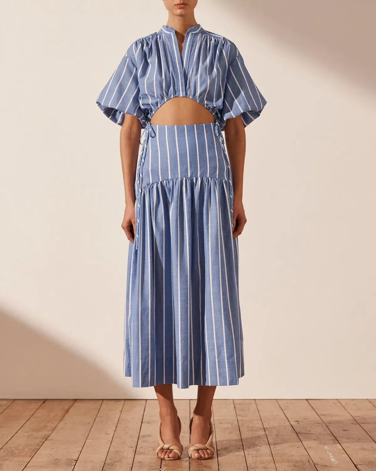 Shona Joy Kimberly Deconstructed Midi Dress Blue Size 12 for rent on The Volte - main image
