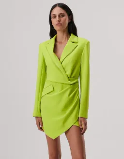 MISHA Aurelia Long Sleeve Mini Dress Lime Green Size 12/L for rent on The Volte - image 2