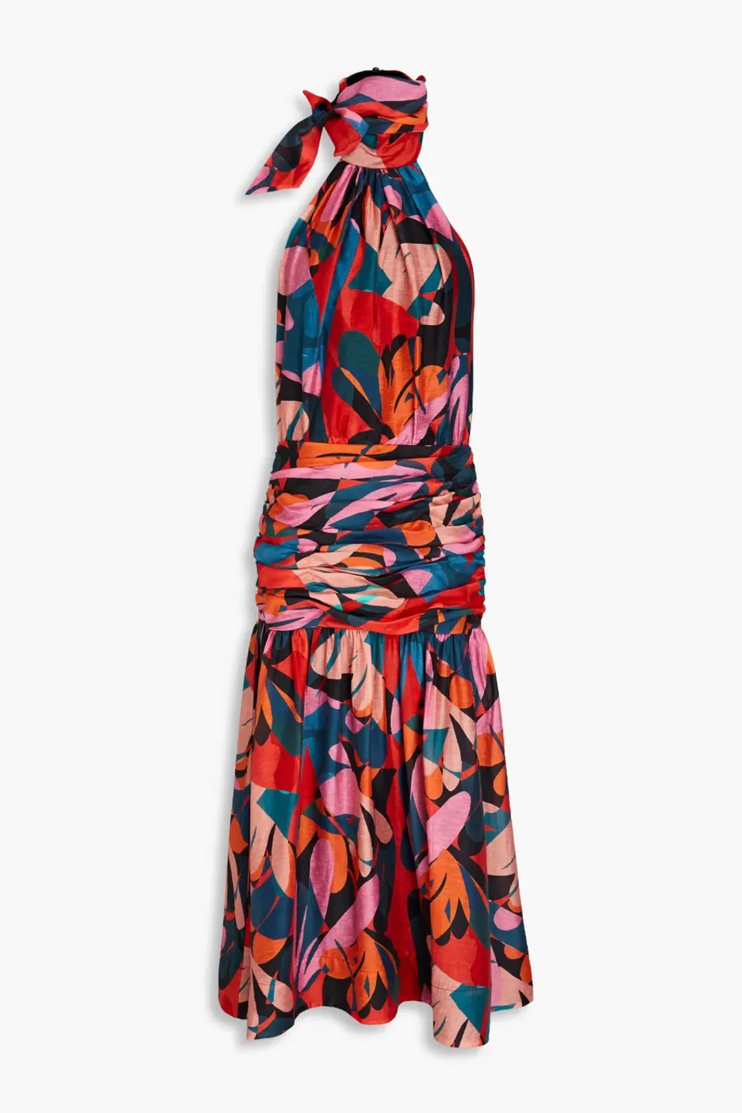 Rebecca Vallance Catalina Halter Neck Midi Dress Multi Colour Size 8  for rent on The Volte - main image