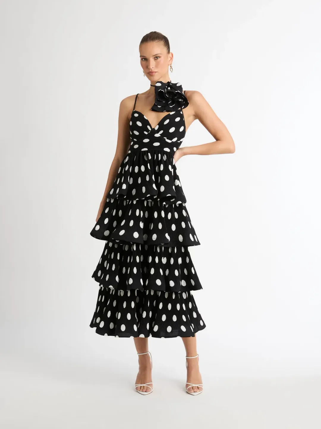 Sheike Julia Tiered Polka Dot Dress Print Size 6 for rent on The Volte - main image