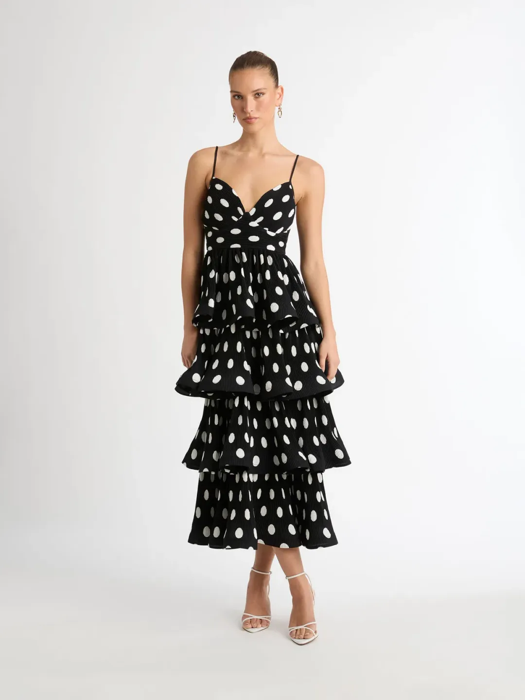 Sheike Julia Tiered Polka Dot Dress Print Size 6 for rent on The Volte - main image