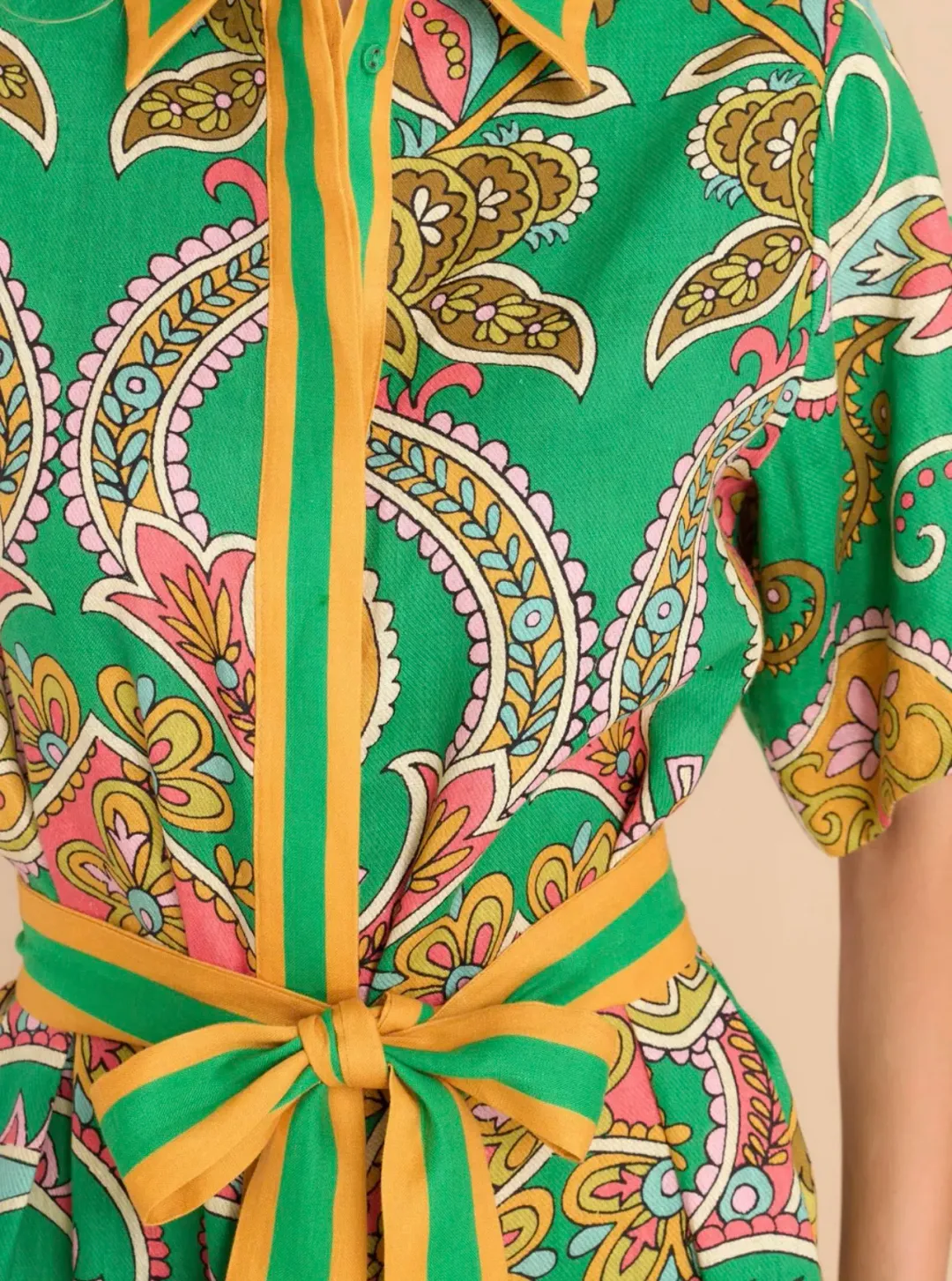 Alémais Marion Shirtdress Green Size 8 for rent on The Volte - main image