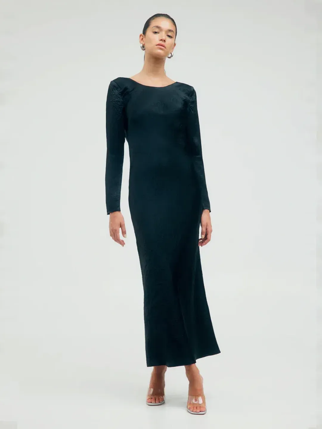 Third Form Crush Tie Back Maxi Dress Black Size 10 for rent on The Volte - main image