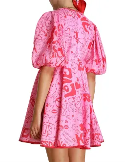 Zimmermann Linen Day Mini Dress Pink Graffiti Size 3/Au 14 for rent on The Volte - image 5