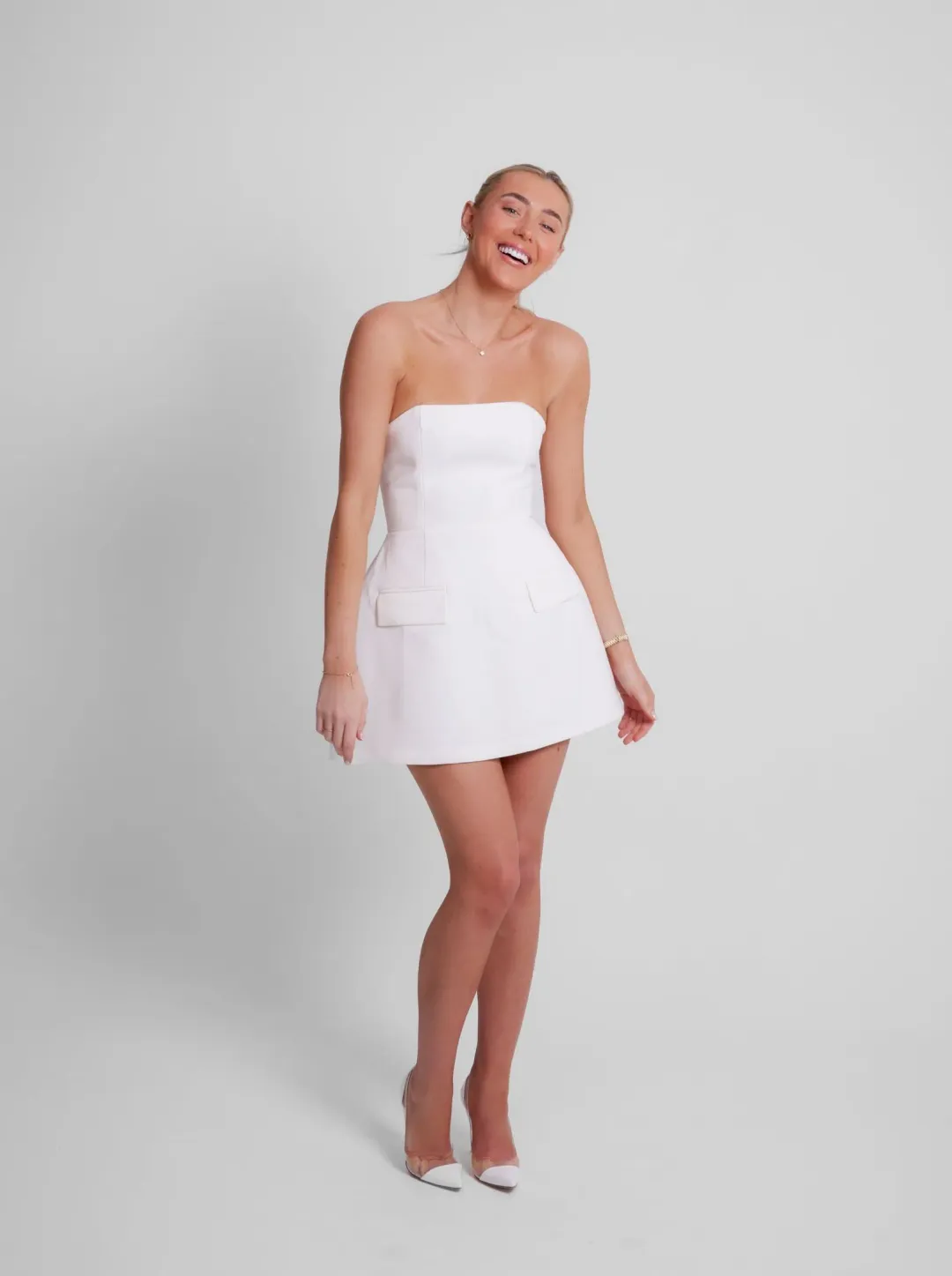 Odd Muse Ultimate Muse Strapless Mini Dress White Size 10 for rent on The Volte - main image