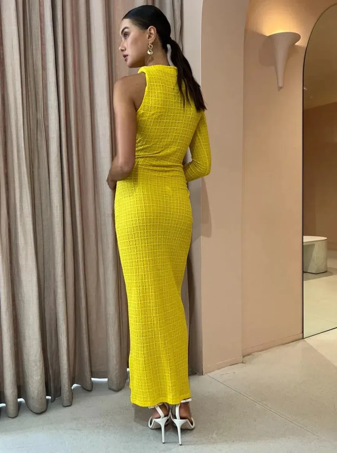 Camilla And Marc Cypress Midi Dress Yellow Size 12 for rent on The Volte - main image