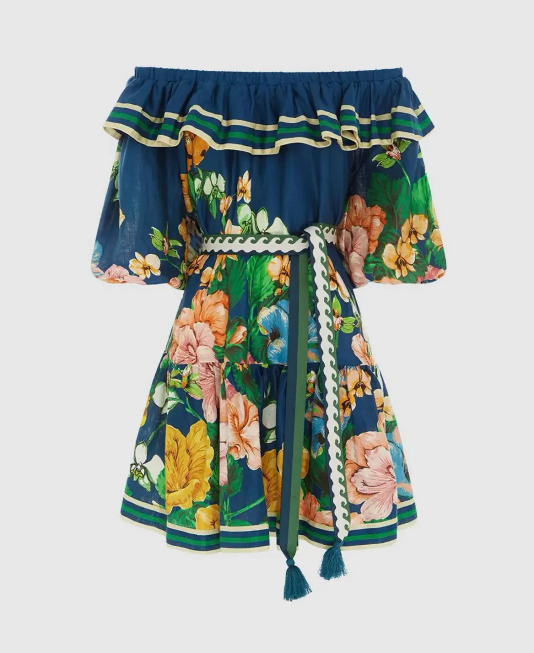 Alemais Lyla Frill Neck Mini Dress Floral Size 16 for rent on The Volte - main image