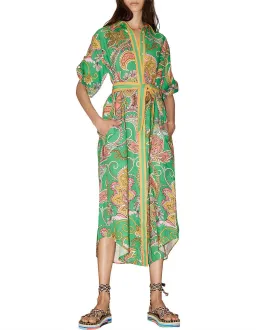 Alemais Marion Shirtdress Green Print Size 14 for rent on The Volte - image 1