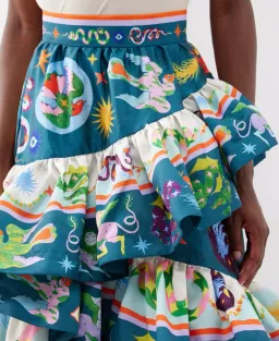Alemais Guardian Tiered Ruffled Skirt Multi Size 16 for rent on The Volte - image 4