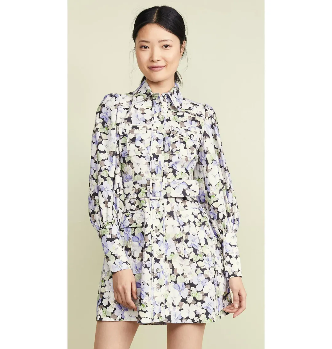 Zimmermann Ninety Six Short Shirt Dress Dark Pansy Size 2 / Au 12  for rent on The Volte - main image