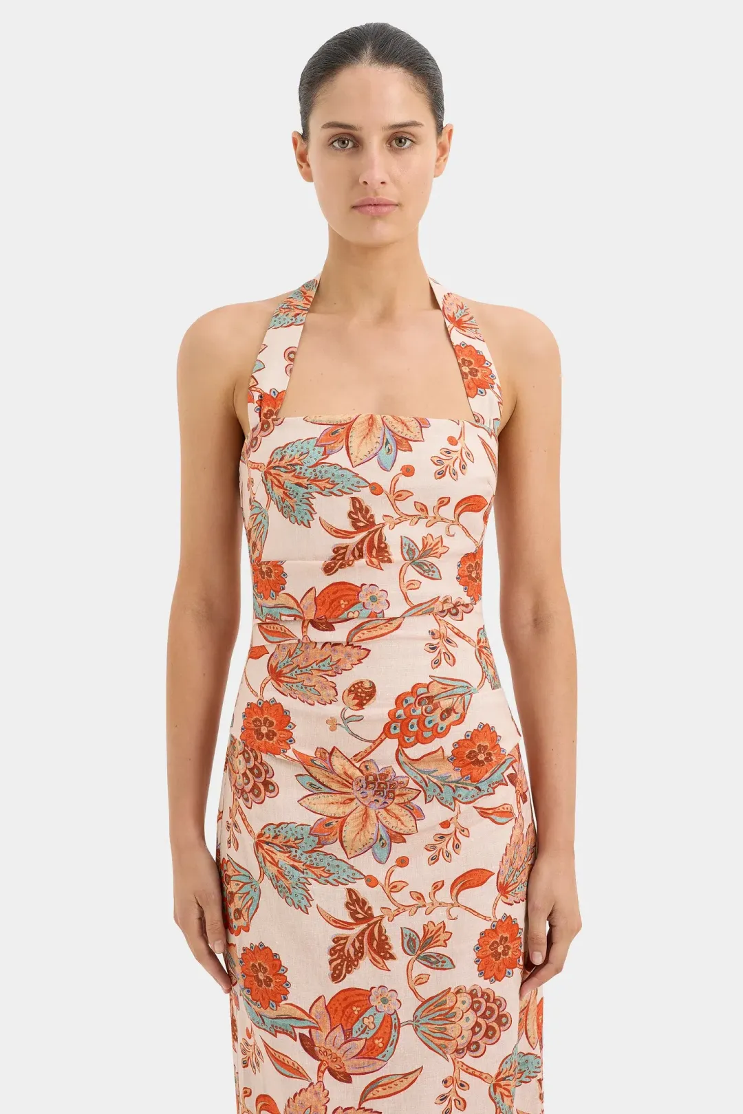 Sir the Label Noemi Halter Midi Dress Floral Size 8 for rent on The Volte - main image
