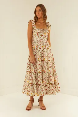 Palm Noosa Leon Dress in Tomato Tiles Print Size 6 for rent on The Volte - image 3