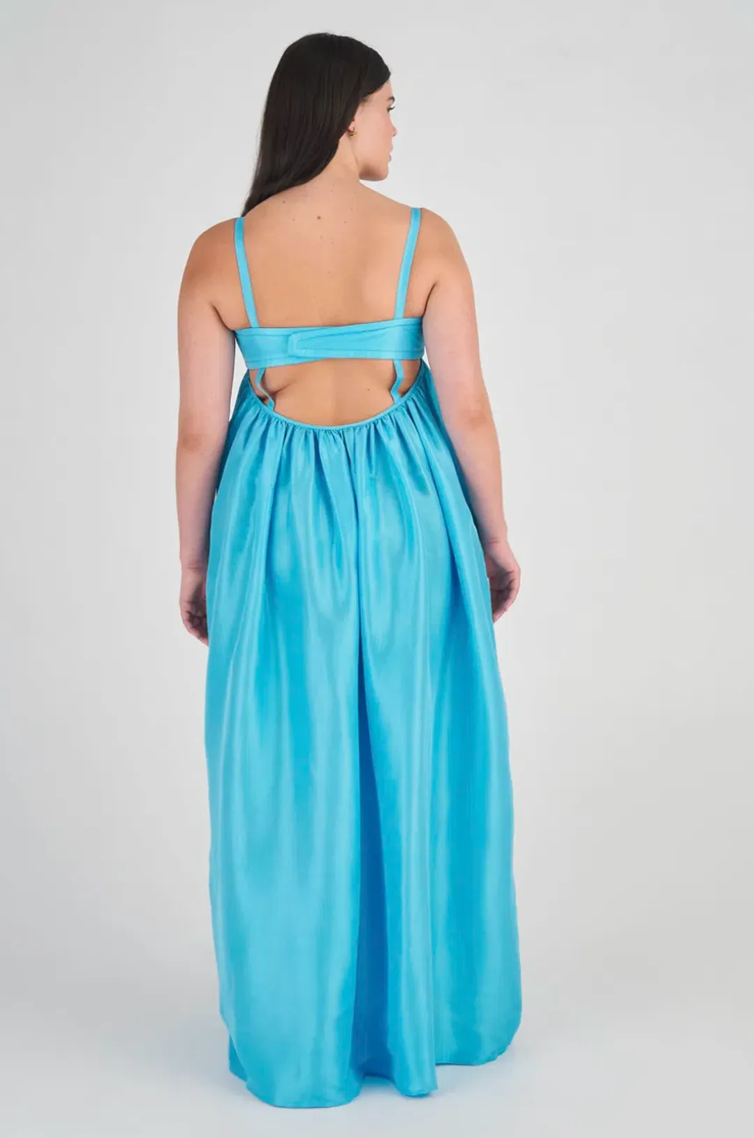 Oroton Bodice Detail Gown Lake Blue Size 12 for rent on The Volte - main image