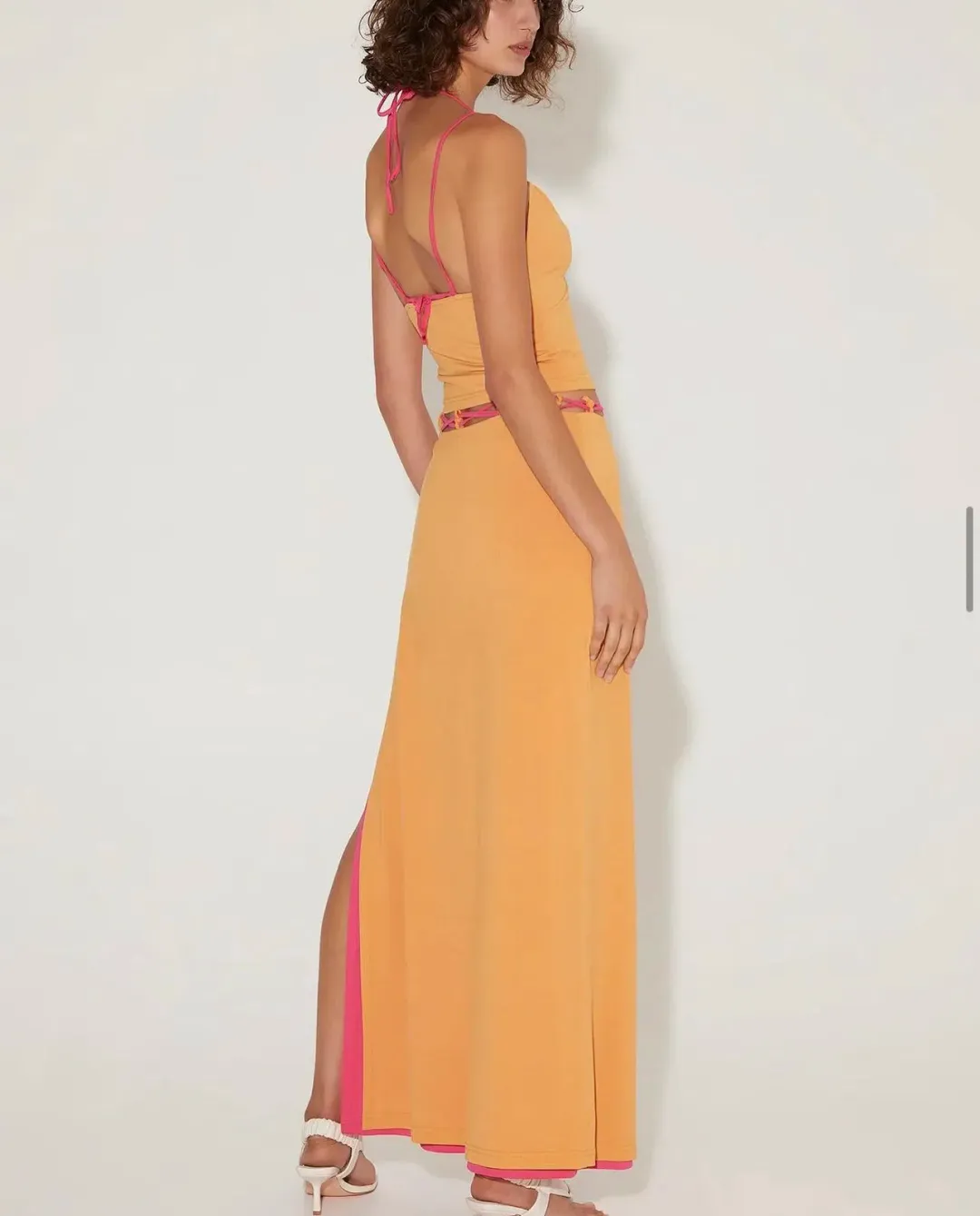 Hansen & Gretel Rosco Top Size 4 and Shania Skirt in Mango Size 6 for rent on The Volte - main image