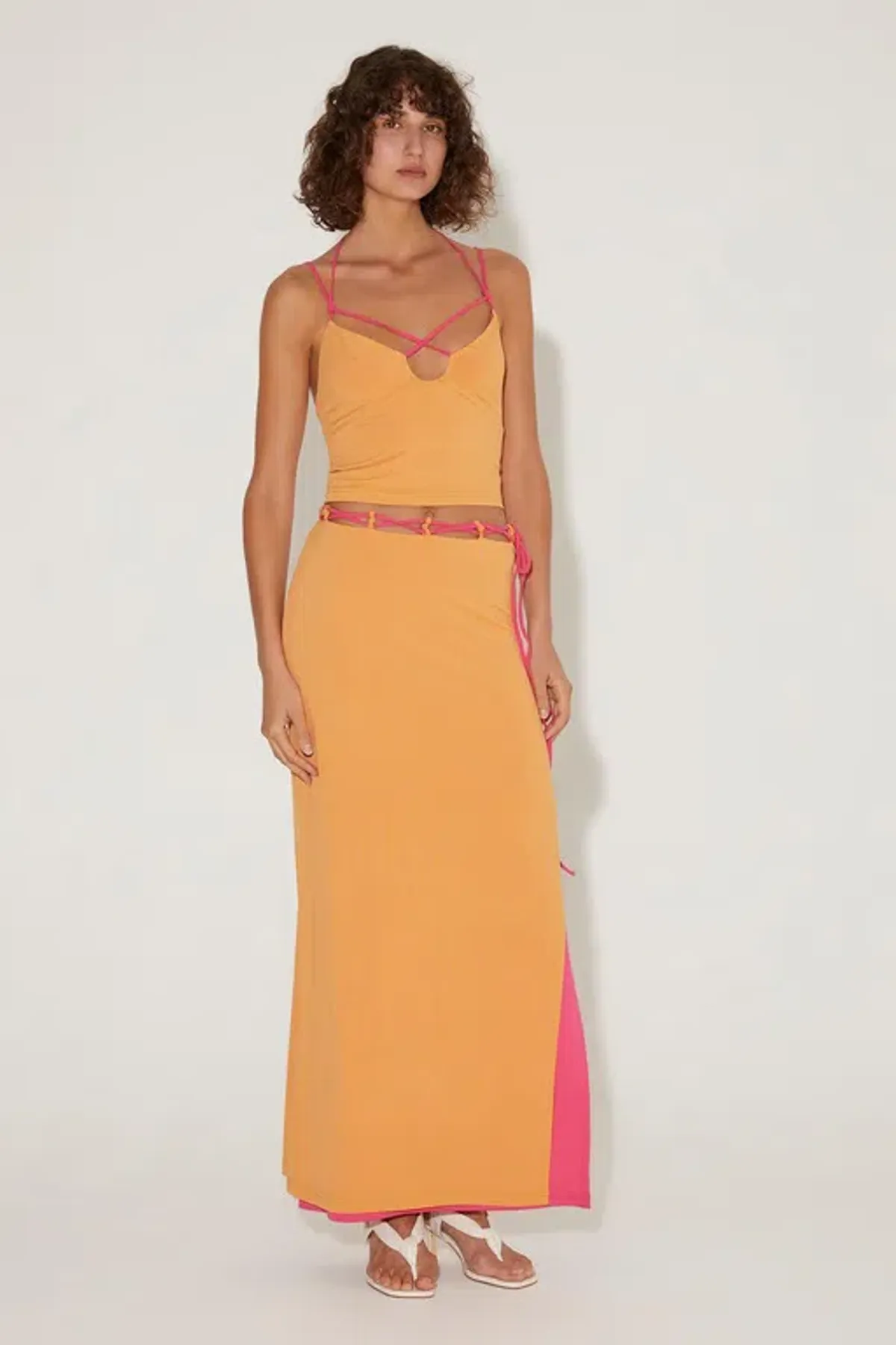 Hansen & Gretel Rosco Top Size 4 and Shania Skirt in Mango Size 6 for rent on The Volte - main image