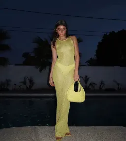 Asta Resort Natalia Dress In Chartreuse Sequin Size 6 for rent on The Volte - image 1