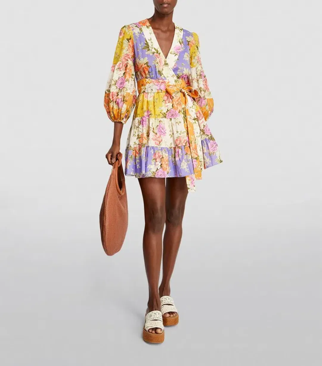 Zimmermann Pattie Floral Mini Dress Multi Floral Size 1/Au 10  for rent on The Volte - main image