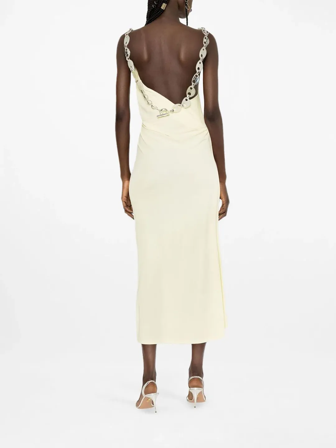 Christopher Esber Chain Link Cowl Neck Dress Yellow Size 10 for rent on The Volte - main image
