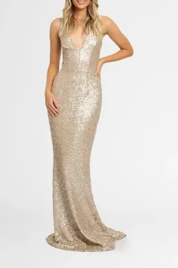 Dress The Population Harlow Gown in Ivory Size 12 for rent on The Volte - image 2