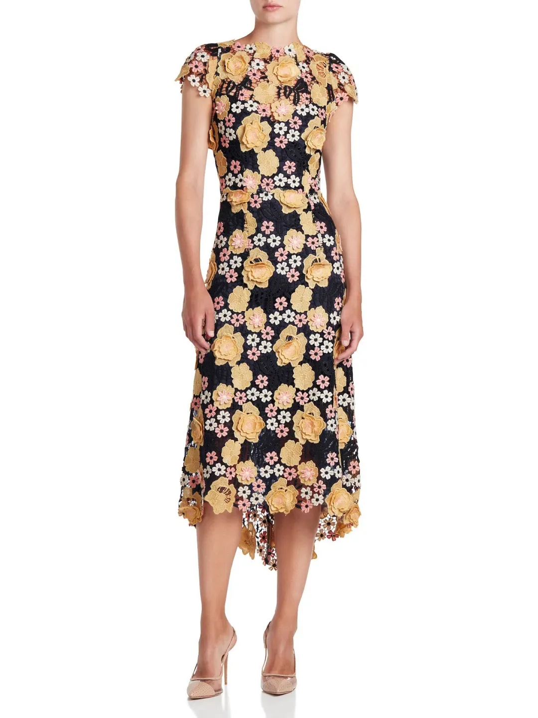 Moss and Spy Petal A-Line Midi Dress Floral Size 14 for rent on The Volte - main image